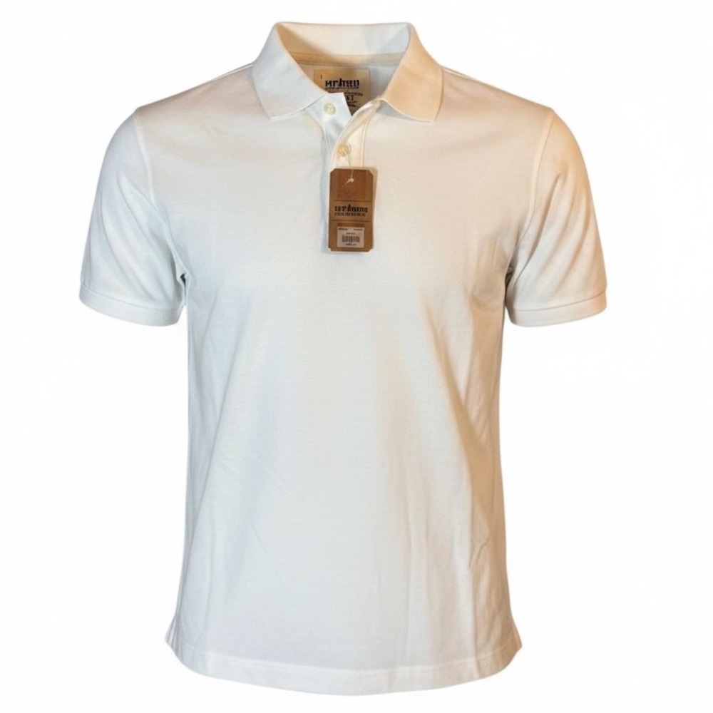 Urban Pipeline Polo Shirt Men's Large White 100% Cotton‎ Short Sleeve NWT